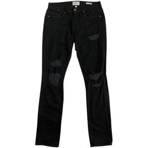 FRAME Men's L'Homme Slim Ripped Black Jeans